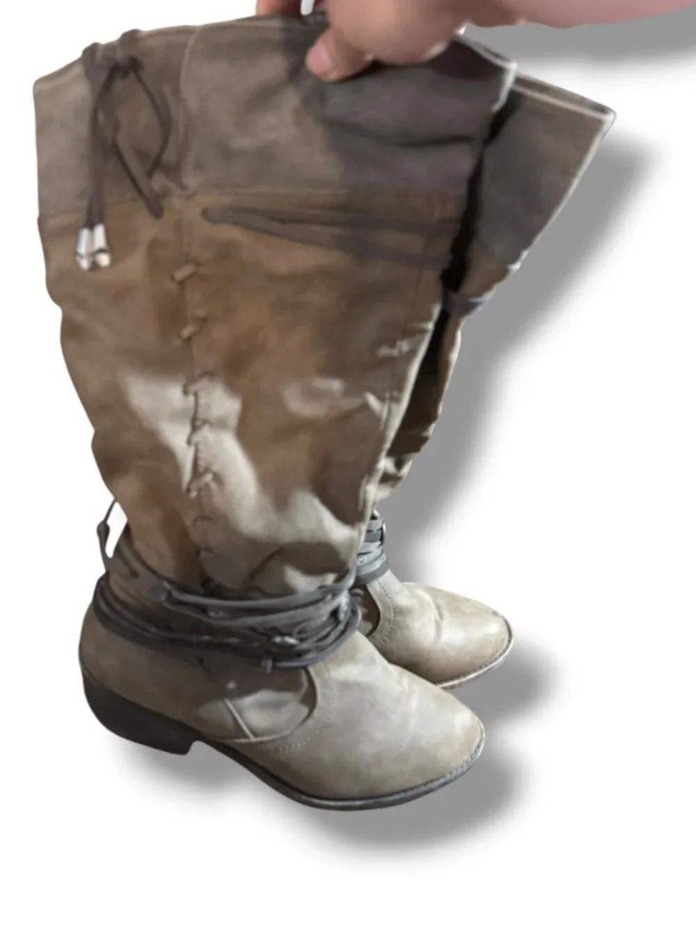 Jellypop “Lanie” Knee‑High Boots – Taupe – Size 10M – Excellent Condition